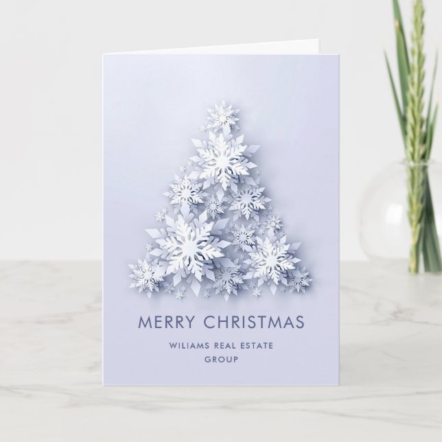 Carte de vœux de Noël d'entreprise Flocon de neige (Devant)
