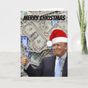 Carte de vœux de Noël drôle de Trump, chèque de 2 