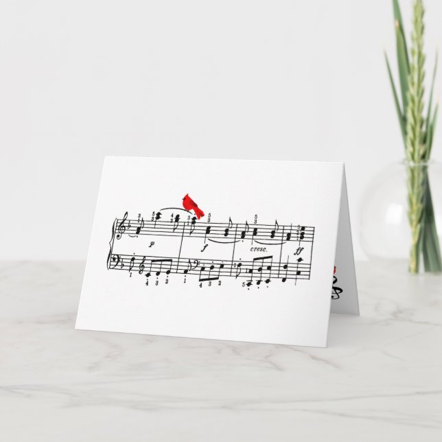 Carte de voeux de Noël du cardinal de musique joye (Devant)