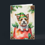 Carte de voeux de Noël du chien de Cairn Terrier<br><div class="desc">Vivez un tourbillon de vacances amusant avec ce chien de Noël de conception ludique! Plein d'énergie festive,  il capture la joie de la saison avec un thème fantasque et chaleureux,  parfait pour répandre la joie.</div>