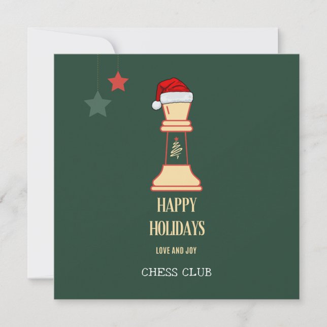carte de vœux de Noël du club d'échecs (Devant)