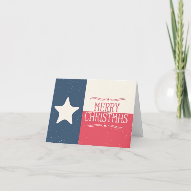 Carte de voeux de Noël du drapeau du Texas (Devant)