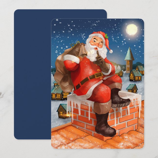 Carte de vœux de Noël du Père Noël (Devant / Derrière)