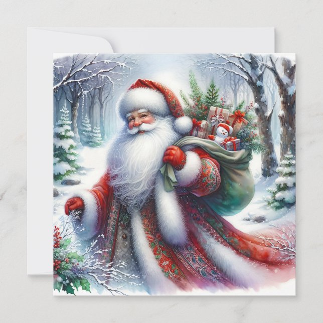 Carte de vœux de Noël du Père Noël (Devant)