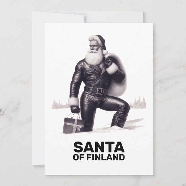 Carte de vœux de Noël du Père Noël de Finlande (Devant)