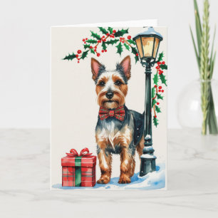 Carte de voeux de Noël écossaise Terrier Dog