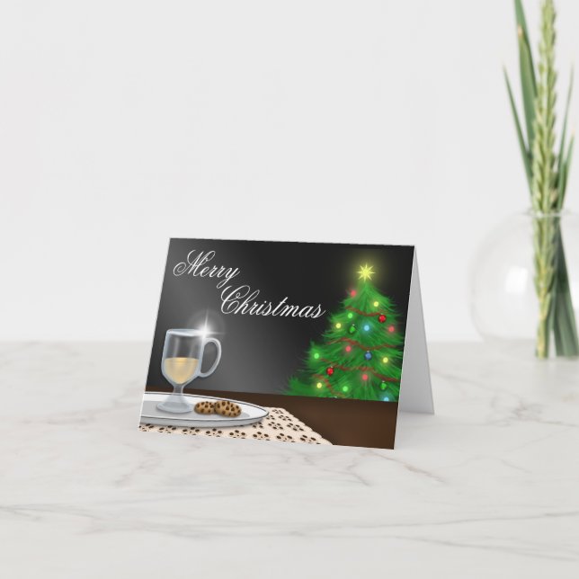 Carte de voeux de Noël Eggnog et cookies (Devant)