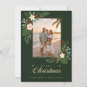 Carte de vœux de Noël élégante avec photo de vacan