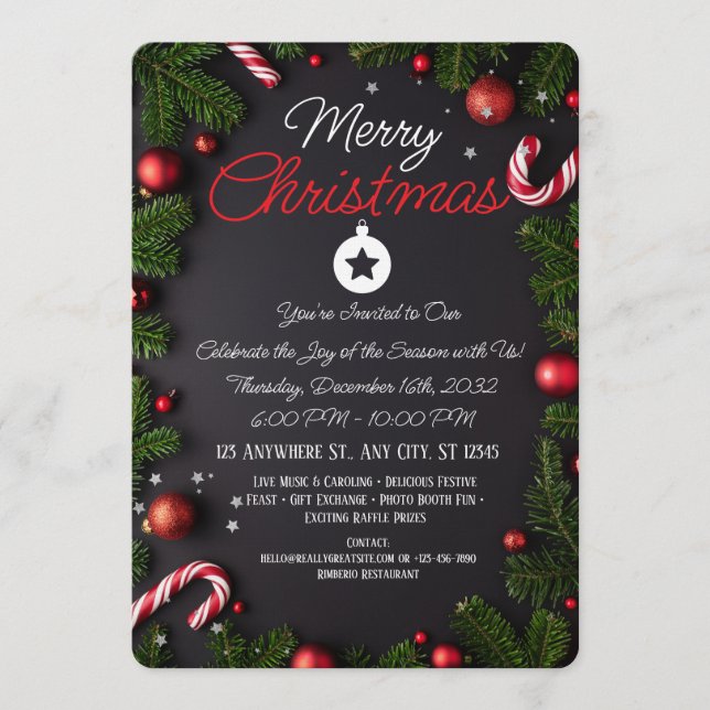 Carte de vœux de Noël élégante et joyeuse (Devant)
