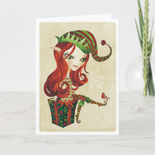 Carte de voeux de Noël Elfie