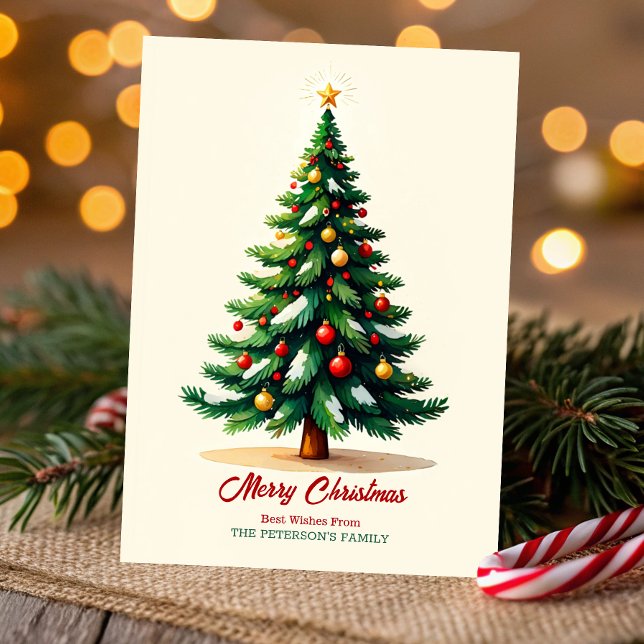 Carte de vœux de Noël en aquarelle représentant un (Créateur téléchargé)