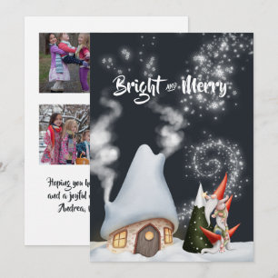 Carte de vœux de Noël en collage photo avec lutin
