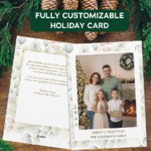 Carte de vœux de Noël en famille avec une touche b