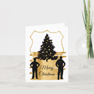 Carte de vœux de Noël en forme de badge de policie