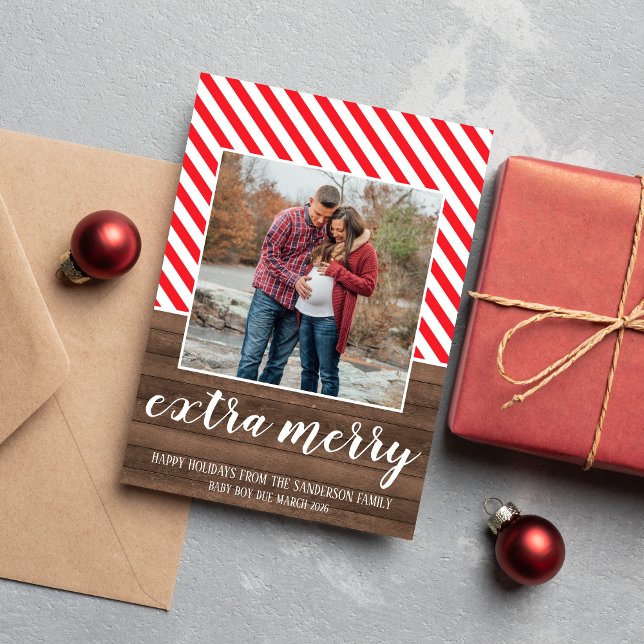 Carte de vœux de Noël enceinte joyeux Photo (Créateur téléchargé)