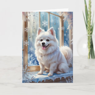 Carte de voeux de Noël Eskimo Chien américain
