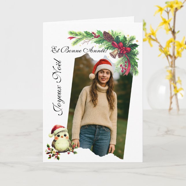 Carte de vœux de Noël et du Nouvel An (Fleur jaune)