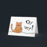 Carte de vœux de Noël et Hanouka Fun Combo<br><div class="desc">Notre chat roux est enveloppé dans les lumières de Noël. Oy vey ! C'est une combinaison amusante de carte de Noël et de Hanouka pour les ménages mixtes,  ceux qui célèbrent les deux fêtes et ceux qui aiment simplement la carte.</div>