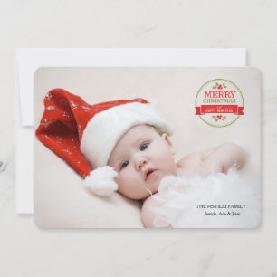 Carte de vœux de Noël et Nouvel An avec photo