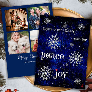 Carte de vœux de Noël étoilé Peace and Joy Photo