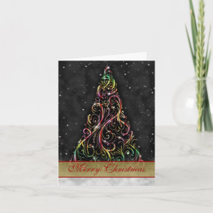 Carte de voeux de Noël étoilée tourbillonnant