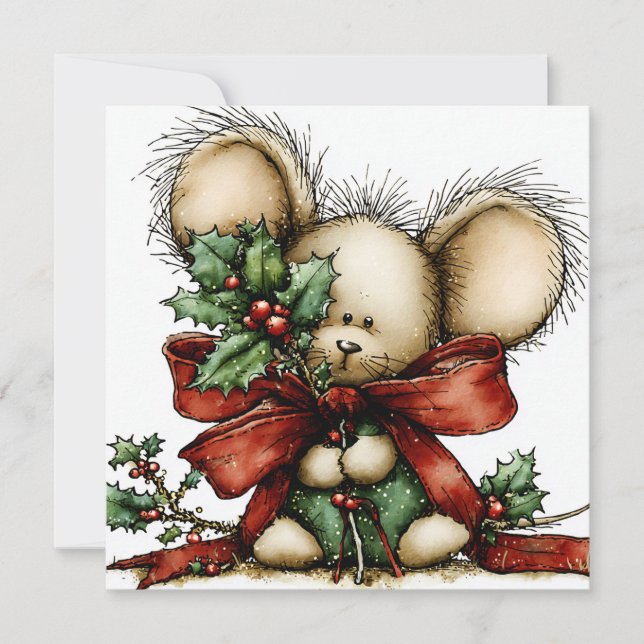 Carte de vœux de Noël fantaisiste (Devant)
