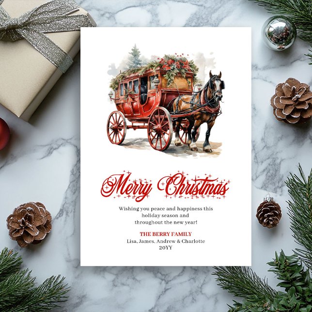 Carte de vœux de Noël fantaisiste modifiable (Whimsical Christmas scene editable greeting card

)