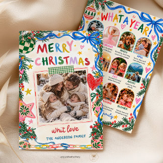 Carte de vœux de Noël fantaisiste pour la famille