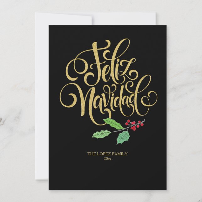 Carte de vœux de Noël Feliz Navidad (Devant)
