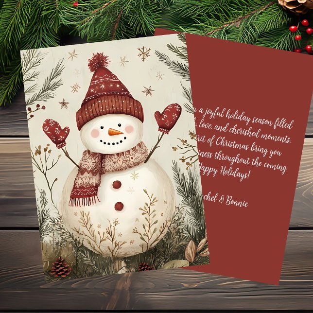 Carte de voeux de Noël Festif Snowman (Créateur téléchargé)