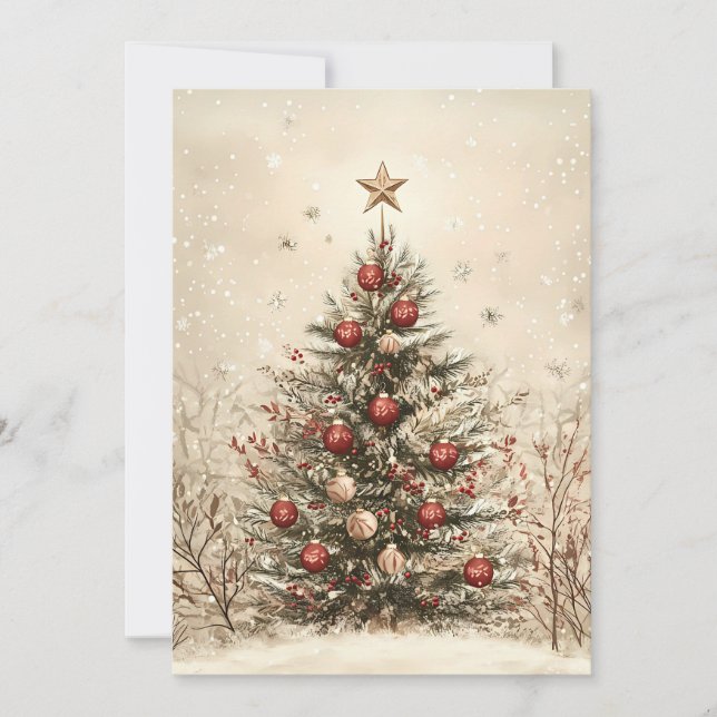 Carte de voeux de Noël Festive Arbre de Noël (Devant)
