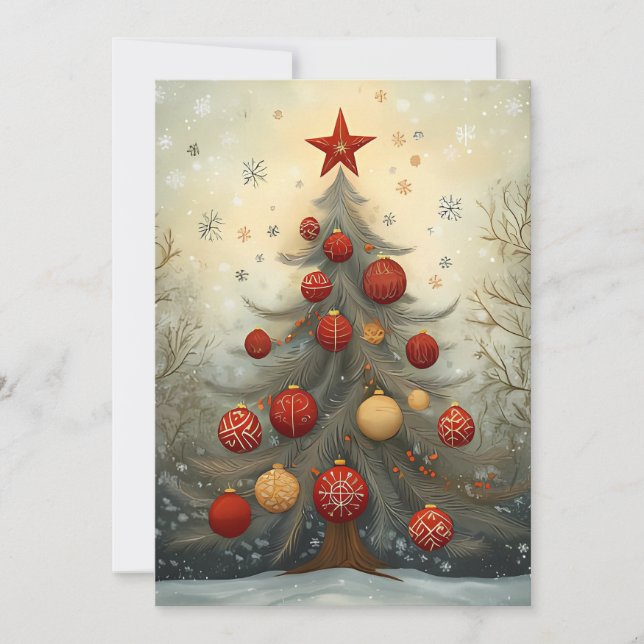 Carte de voeux de Noël Festive Arbre de Noël (Devant)