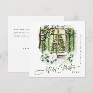 Carte de vœux de Noël festive de maison de campagn