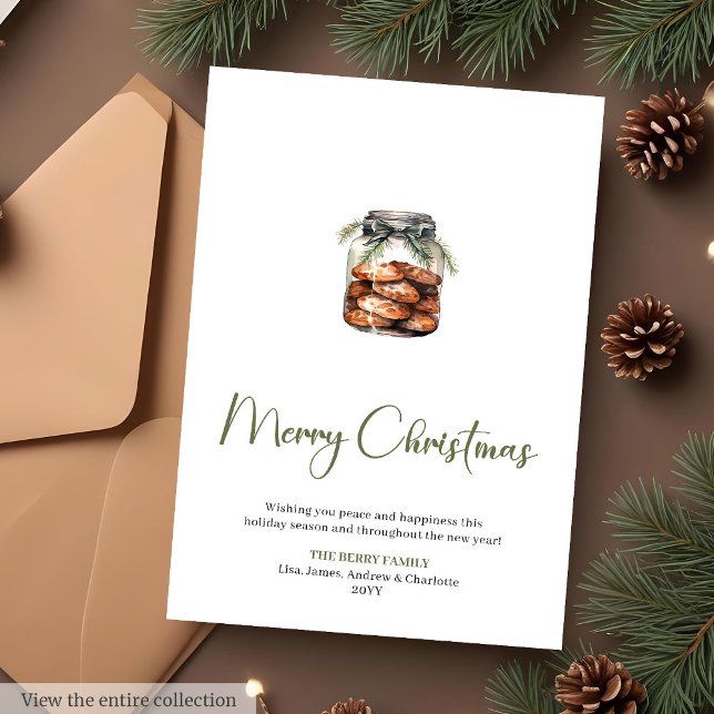 Carte de vœux de Noël festive neutre à l'aquarelle (Festive Neutral Watercolor Christmas Greeting Card

)