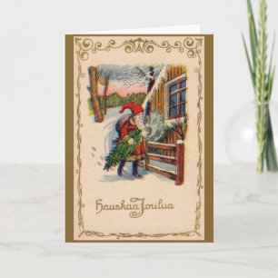 Carte de voeux de Noël finlandais vintage