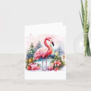 Carte de voeux de Noël Flamant rose personnalisé