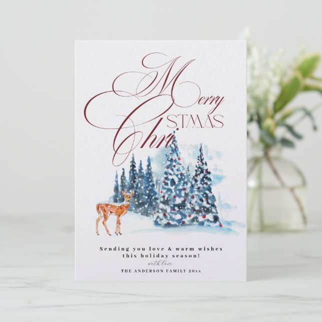 Carte de vœux de Noël Forestière Joyeux Noël (Debout devant)