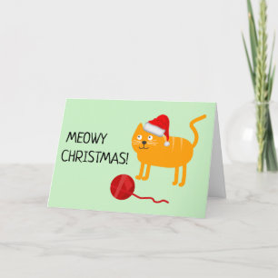 Carte de voeux de Noël Fun Orange Cat Meowy