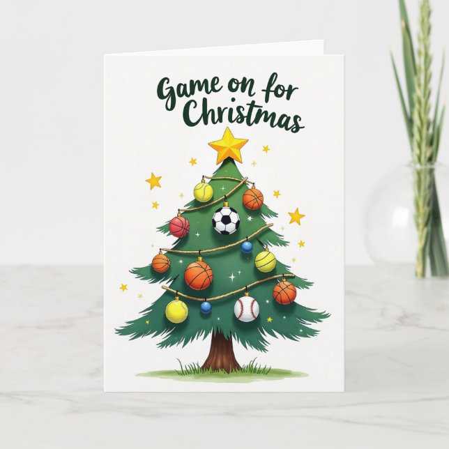 Carte de vœux de Noël Game On (Devant)