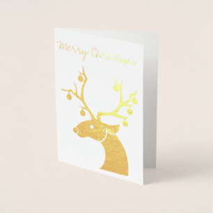Carte de voeux de Noël Gold Foil Reindeer