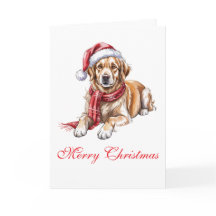 Carte de vœux de Noël Golden Retriever