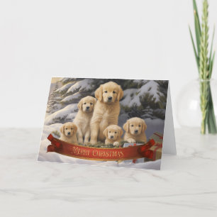 Carte de voeux de Noël Golden Retriever