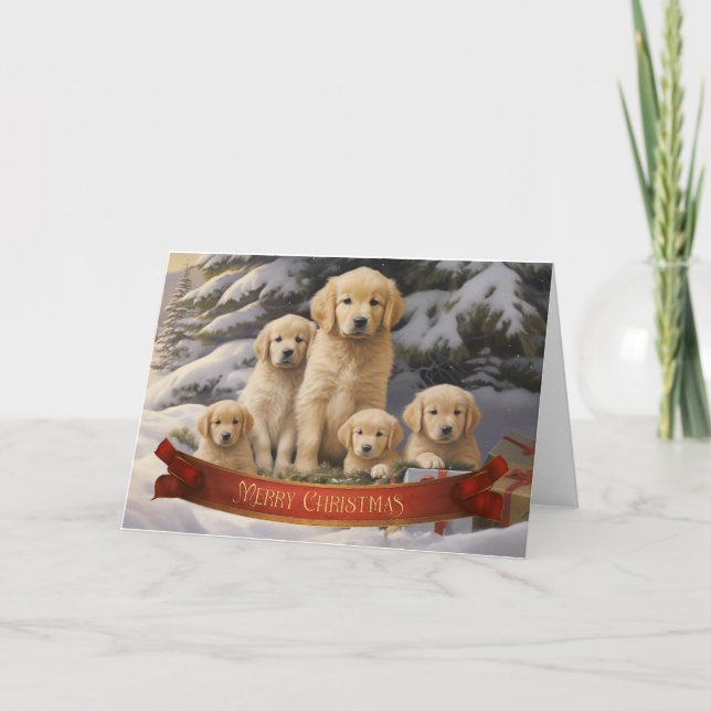 Carte de voeux de Noël Golden Retriever (Devant)