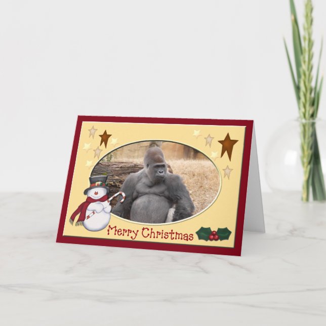 Carte de voeux de Noël Gorilla (Devant)