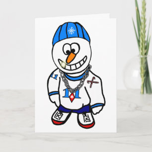 Carte de voeux de Noël Hip-Hop Rapper Snowman