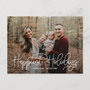 Carte de vœux de Noël Hip Writing Happiest Holiday