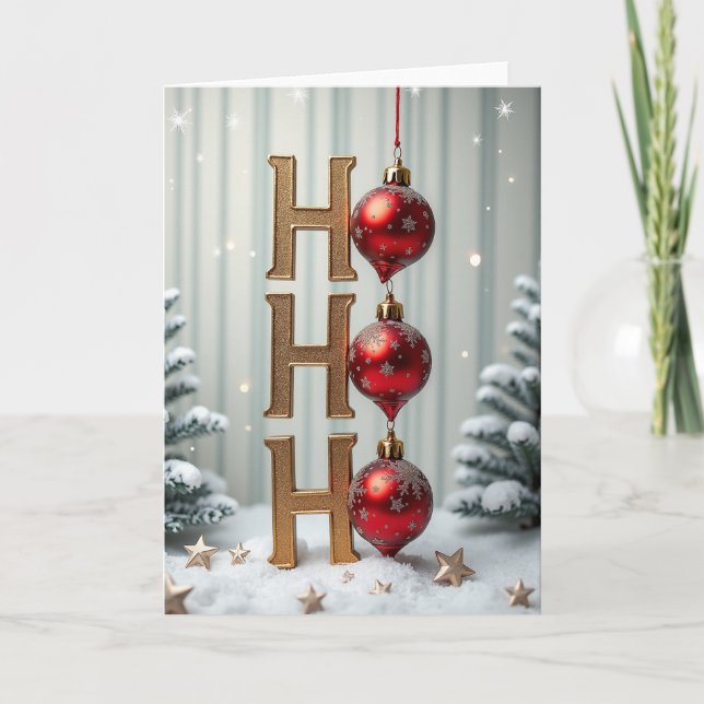 Carte de vœux de Noël Ho Ho Ho (Devant)