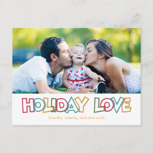 Carte de vœux de Noël Holiday Love Merry & Bright