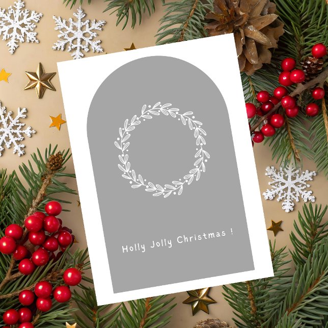 Carte de vœux de Noël Holly Jolly (Holly Jolly Christmas Greeting Card)