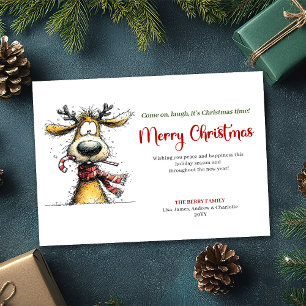Carte de vœux de Noël humoristique représentant un
